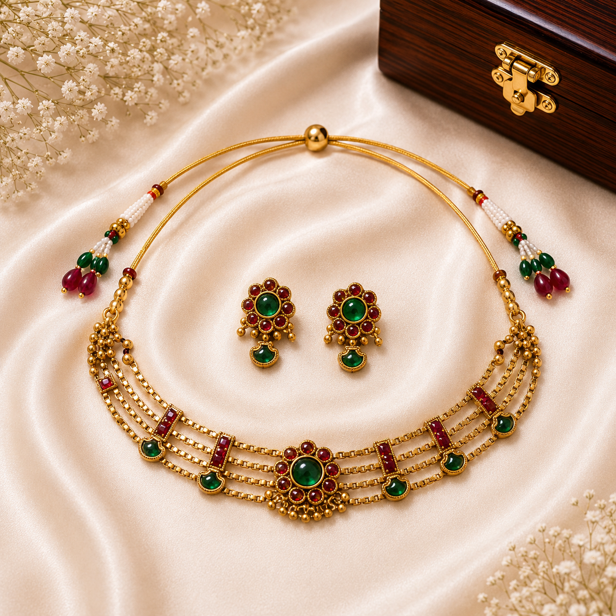 Pushpa Maala Necklace Set