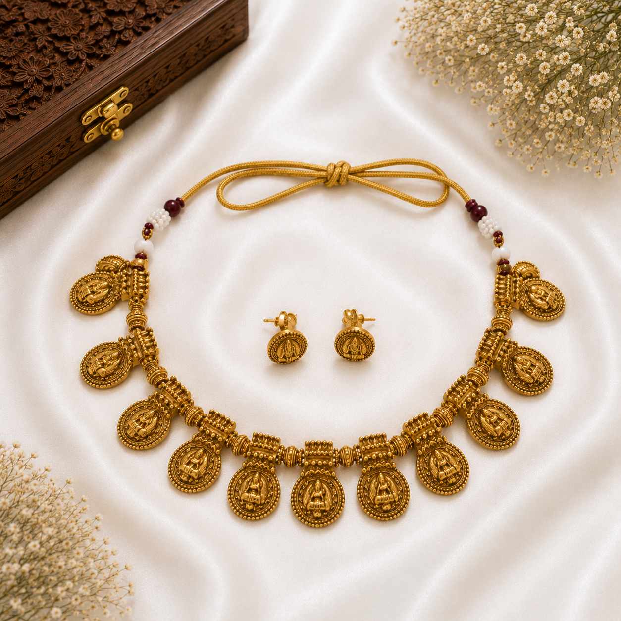 Lakshmi Coin Antique Necklace Set