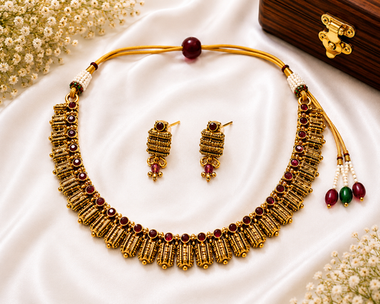 Elakkathali Kemp Choker Necklace Set