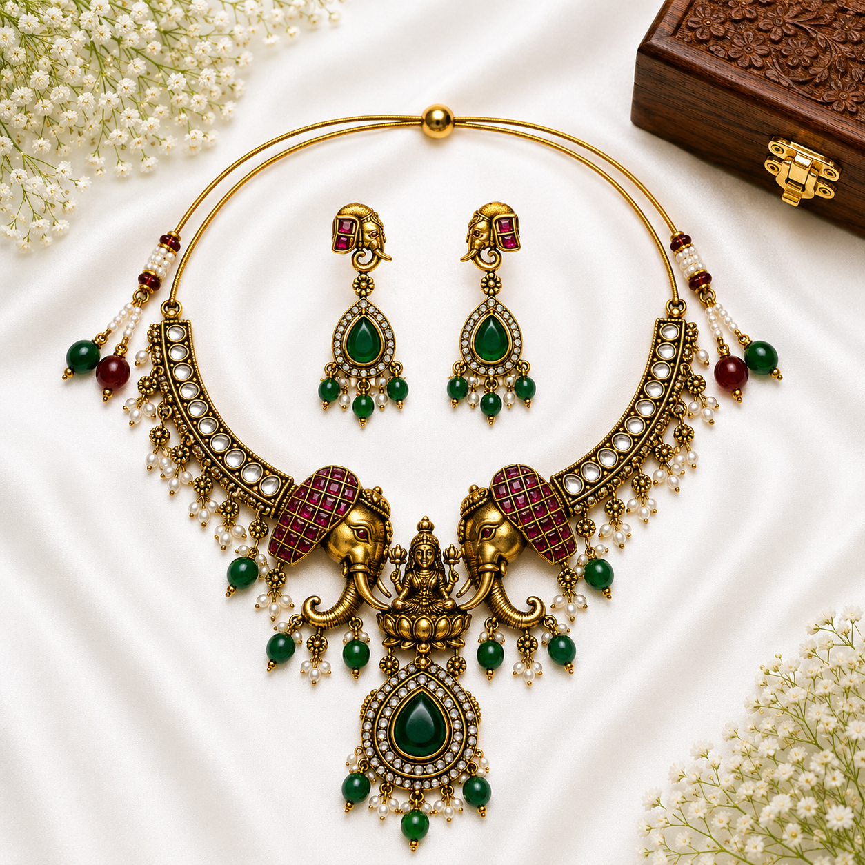 Gajalakshmi Temple Necklace Set