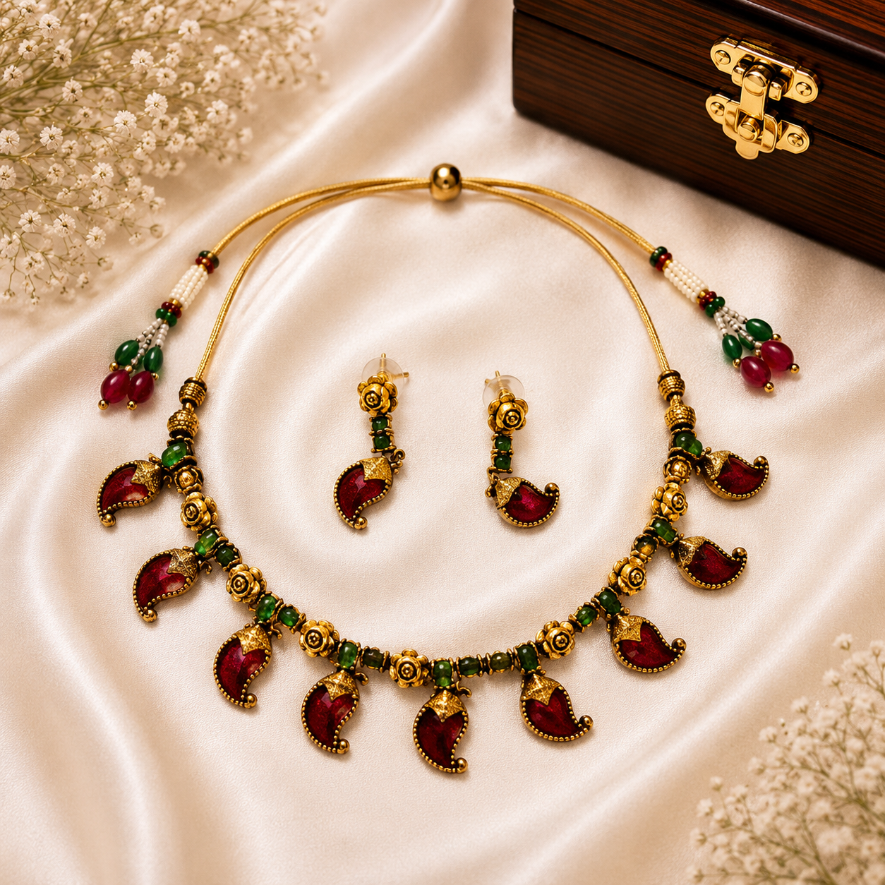 Mango Petal  Necklace Set