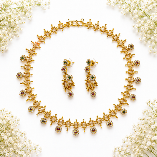 Celestial Crystal Charm Necklace Set