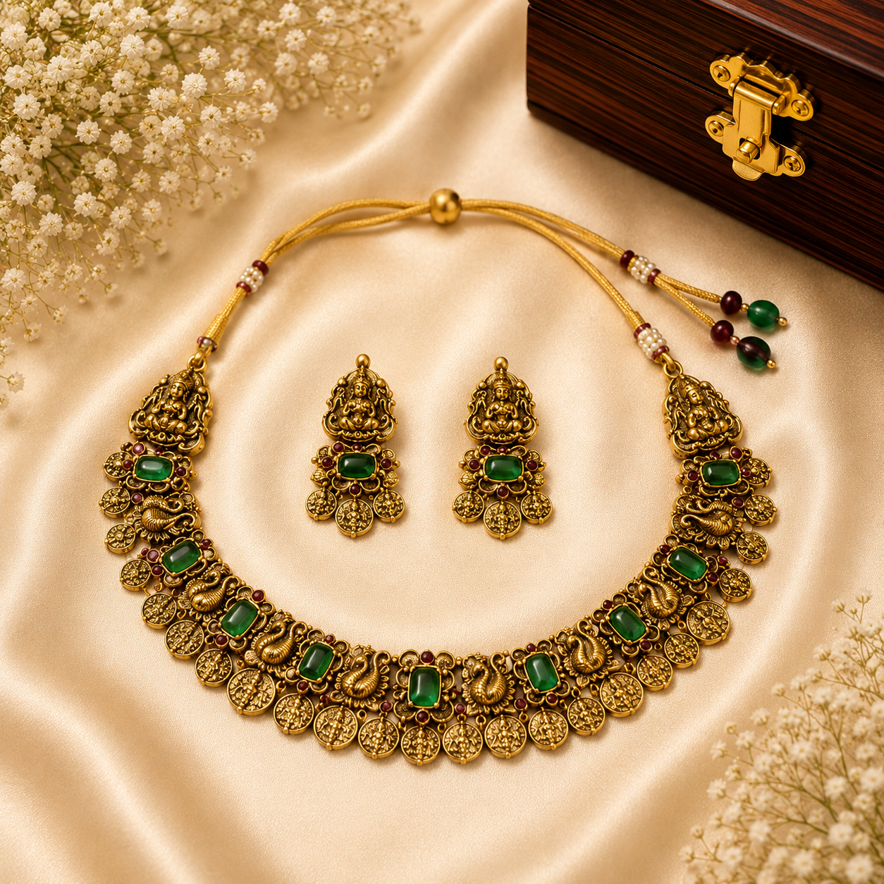 Lakshmi Hamsa Kasu Temple Necklace Set