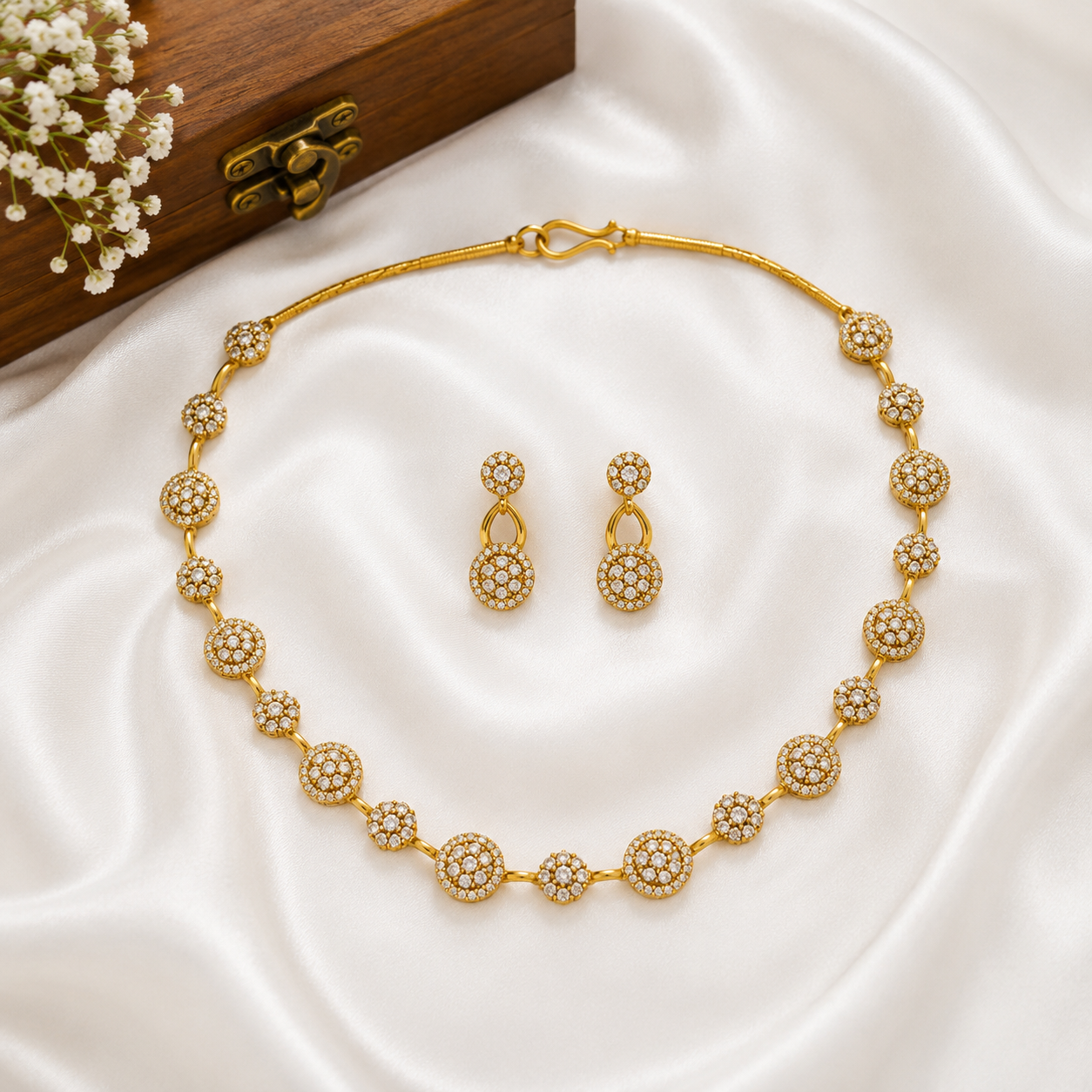Crystal Bloom Necklace Set