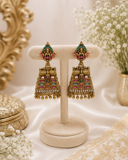 Antique Temple Gopuram Designer Earrings