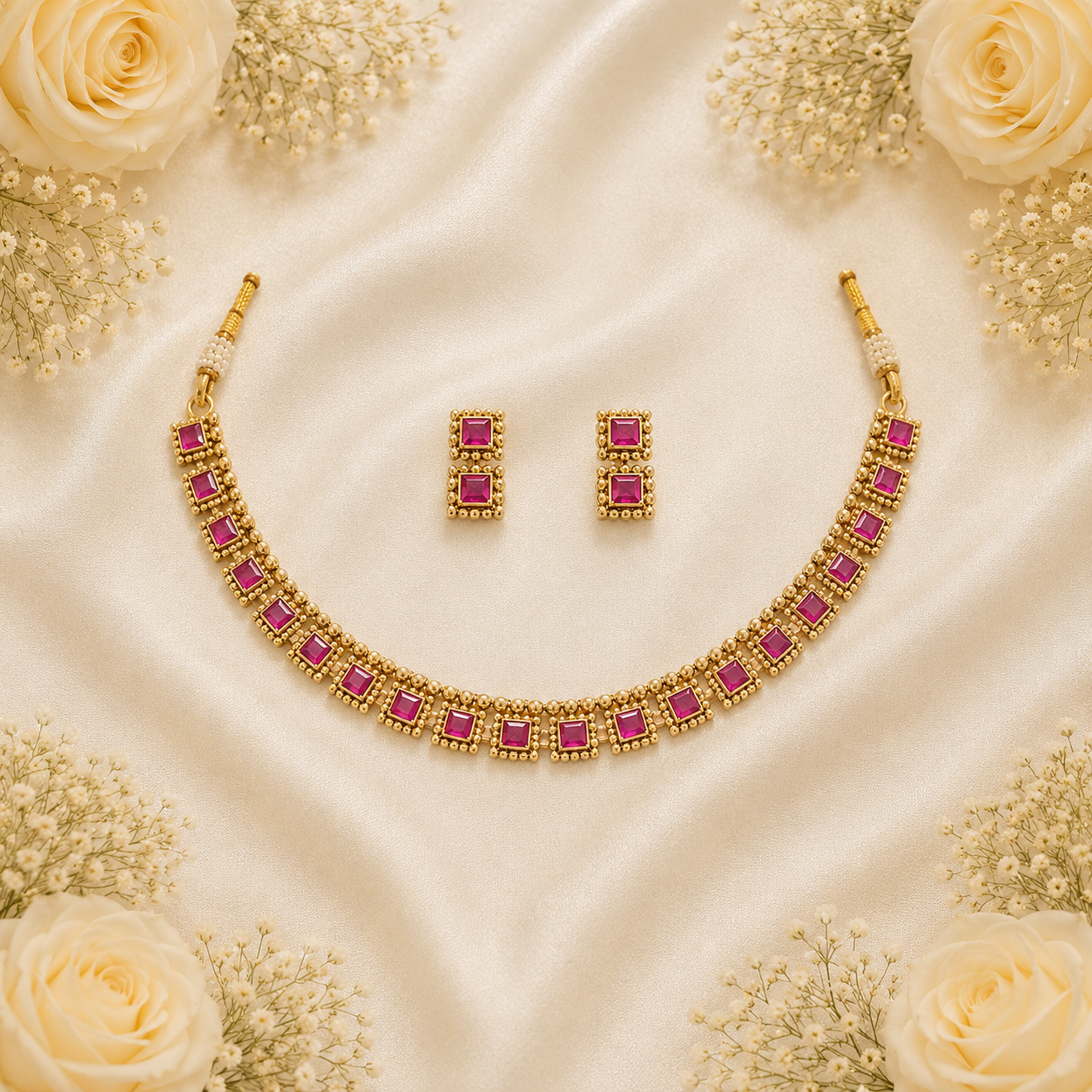 Ruby Royale Princess Necklace Set