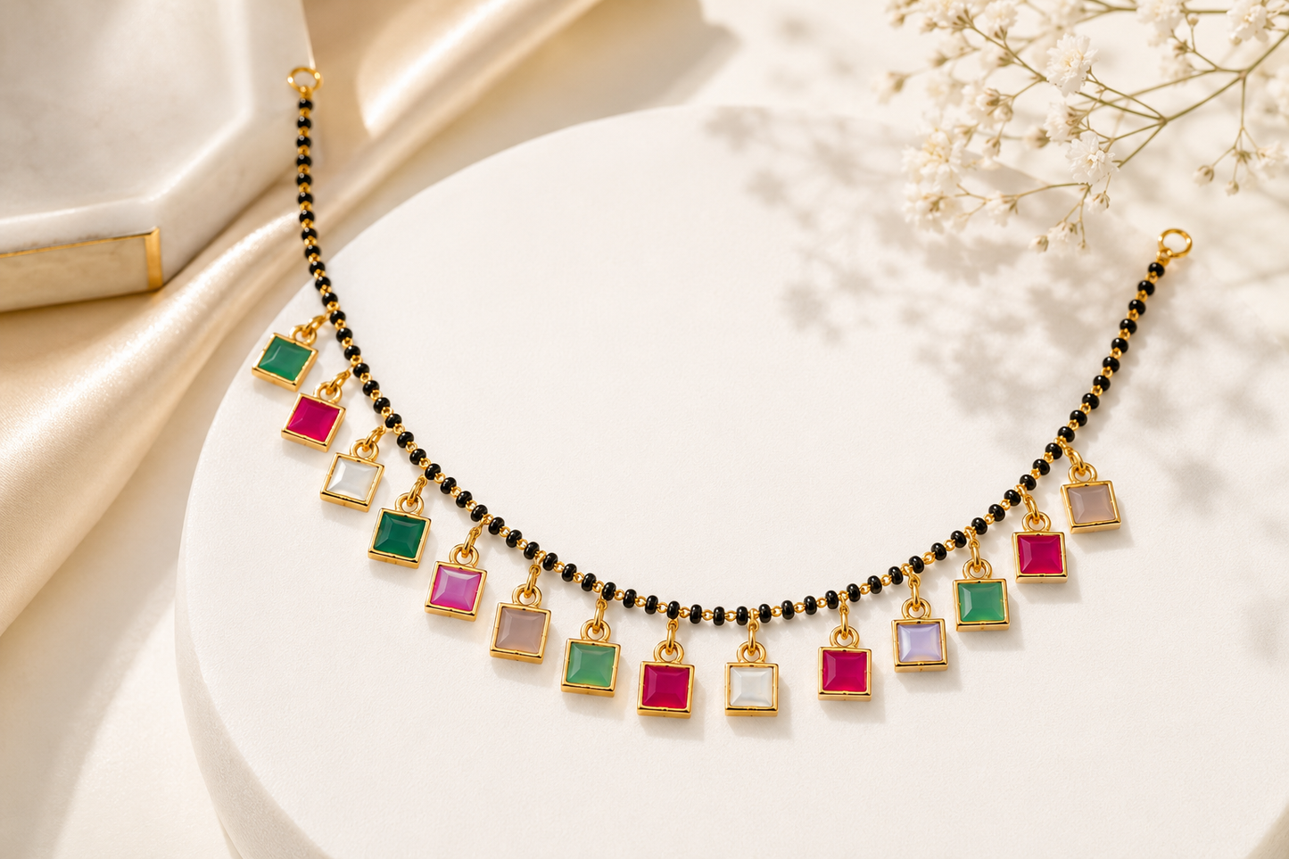 Multicolor Stone Mangalsutra Necklace for Women  Short Description