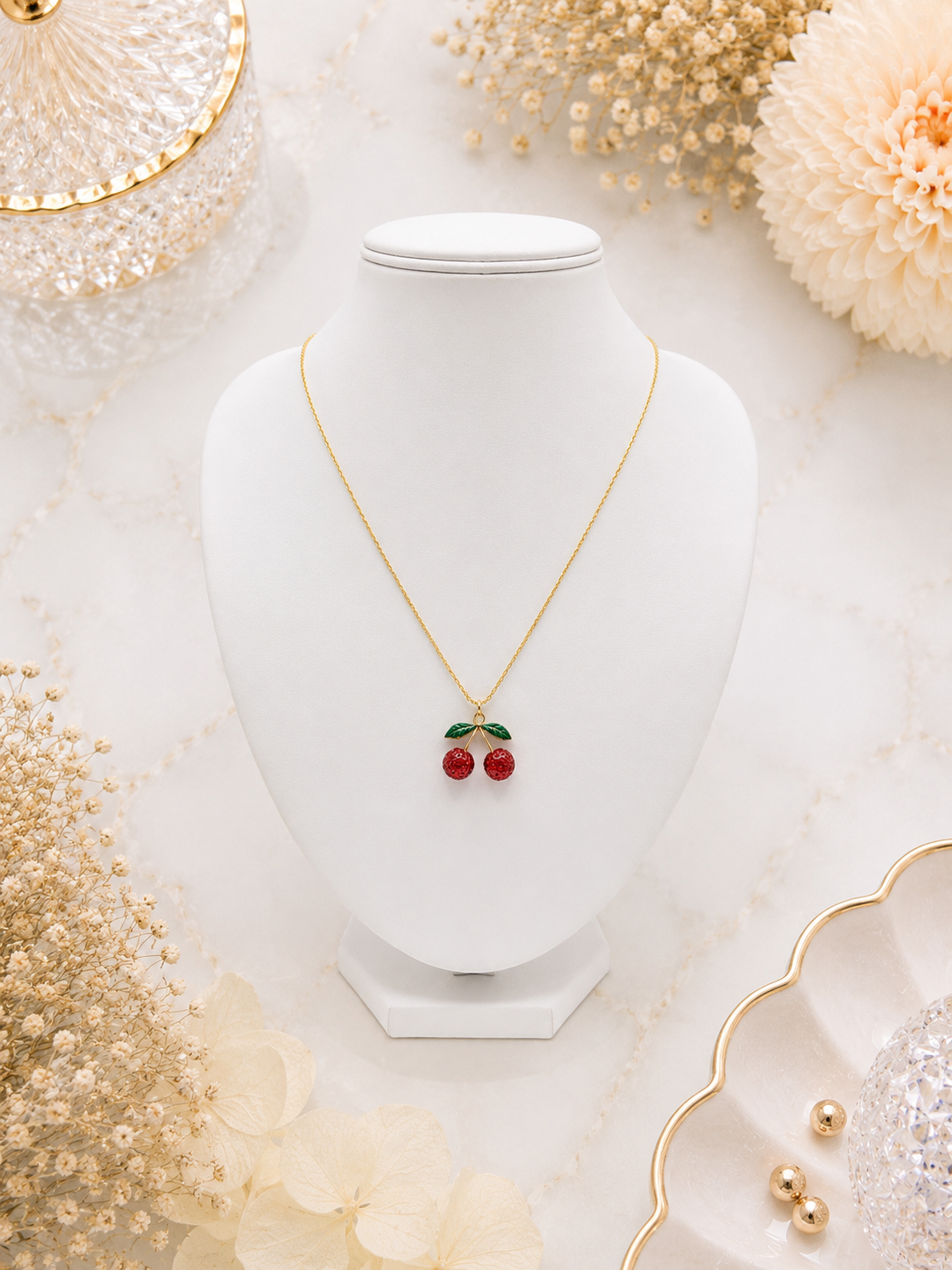 Cherry Charm Pendant Necklace