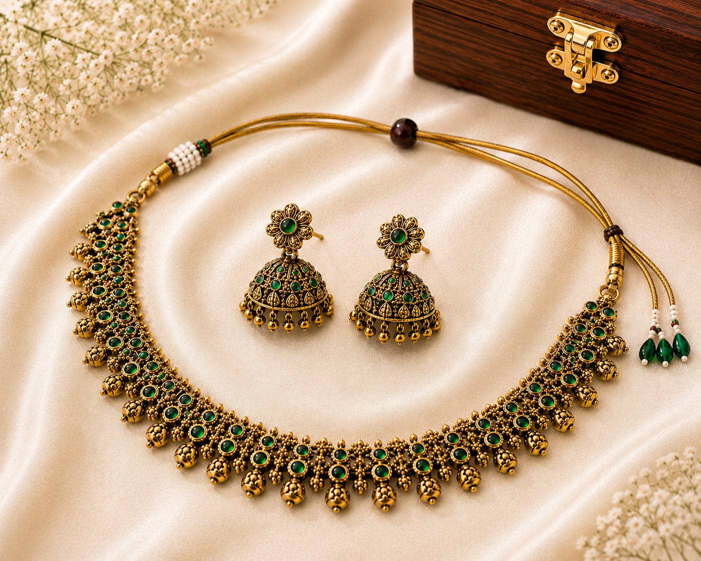 Antique  Jhumka Choker Necklace Set