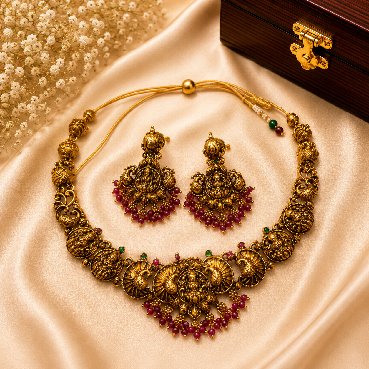 Lakshmi Mayil Kasu Necklace Set