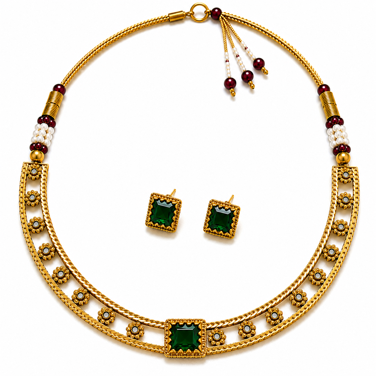 Royal Sapphire Dual-Line Necklace Set